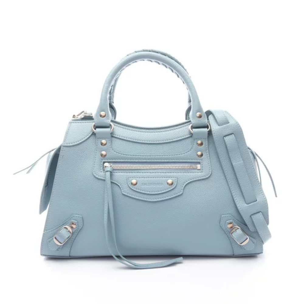 Balenciaga Neo City Handbag Leather Blue